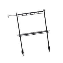Camping Lantern Stand with Table Clamp, Stainless Steel Double Layer Storage Rack for Outdoor BBQ and Picnic