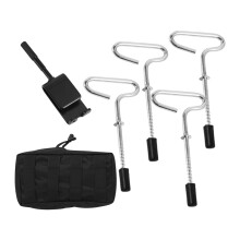 4X Ice Fishing Tent Anchors with Drill Adapter, Heavy Duty Reusable Ice Shelter Stakes Kit