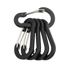 Carabiner Clips 5 Pack Aluminum D Shape Wiregate with Secure Spring Gate for Hiking and Camping
