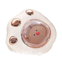 USB Hand Warmer Cute Cat Paw Mini Rechargeable Instant Heating Pack for Cold Winter White