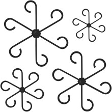 Plant Support Stakes Trellis Set, 8 Pcs Black Reusable Stem Holders with Adjustable Growth Guidance, 4 Sizes for Indoor Outdoor Climbing Plants