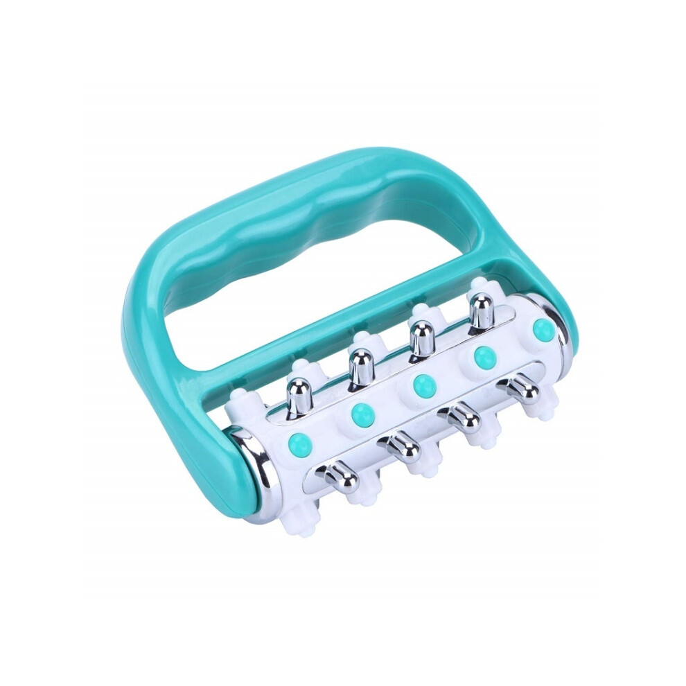 Handheld curved five-row iron roller massager (green iron roller massager)