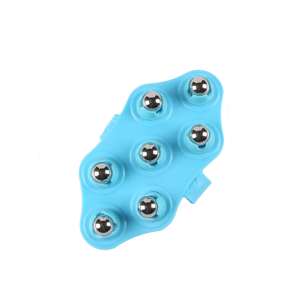 Seven-bead massager, multi-functional five-element meridian brush, lymphatic drainage roller massager, shape: ordinary blue.
