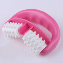 T9142 Plastic Manual Double-Wheel Massager with Round Handle (Red)