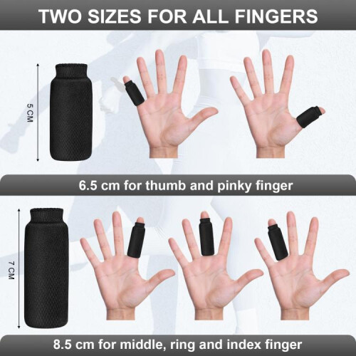 Ice Hot Compress Solid Hydrogel Finger Protector, Color: Black 2 Long 2 Short 2