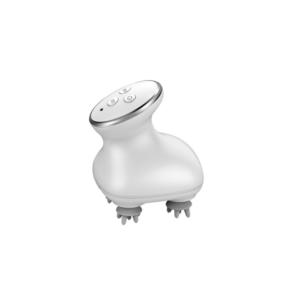 White Head Scalp Massager Electric Beauty Instrument Multifunctional Kneading Vibration Physiotherapy Instrument(White)