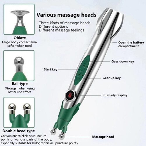 Analgesic Acupuncture Points And Meridian Pens Massage Physiotherapy Acupuncture Sticks(Rectangular) 2
