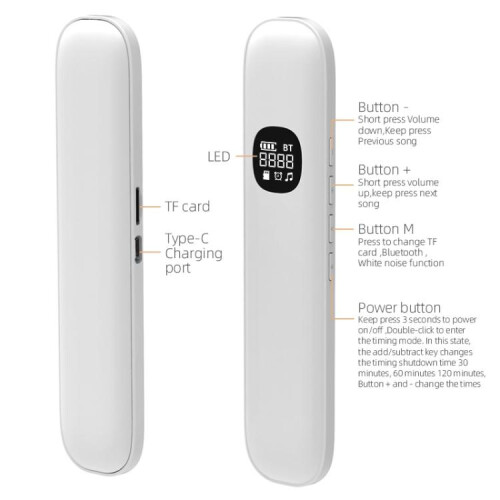 BLD07 Bone Conduction Bluetooth 5.4 Sleep Aid (White) 2