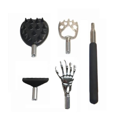 4pcs /Set Extendable Stainless Steel Long-handled Portable Handheld Back Scratcher 1