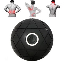 Pelota de yoga vibratoria 3D para relajación muscular, masaje y fitness, recargable, de silicona (negra).