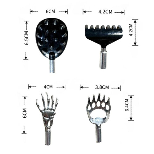 4pcs /Set Extendable Stainless Steel Long-handled Portable Handheld Back Scratcher 2