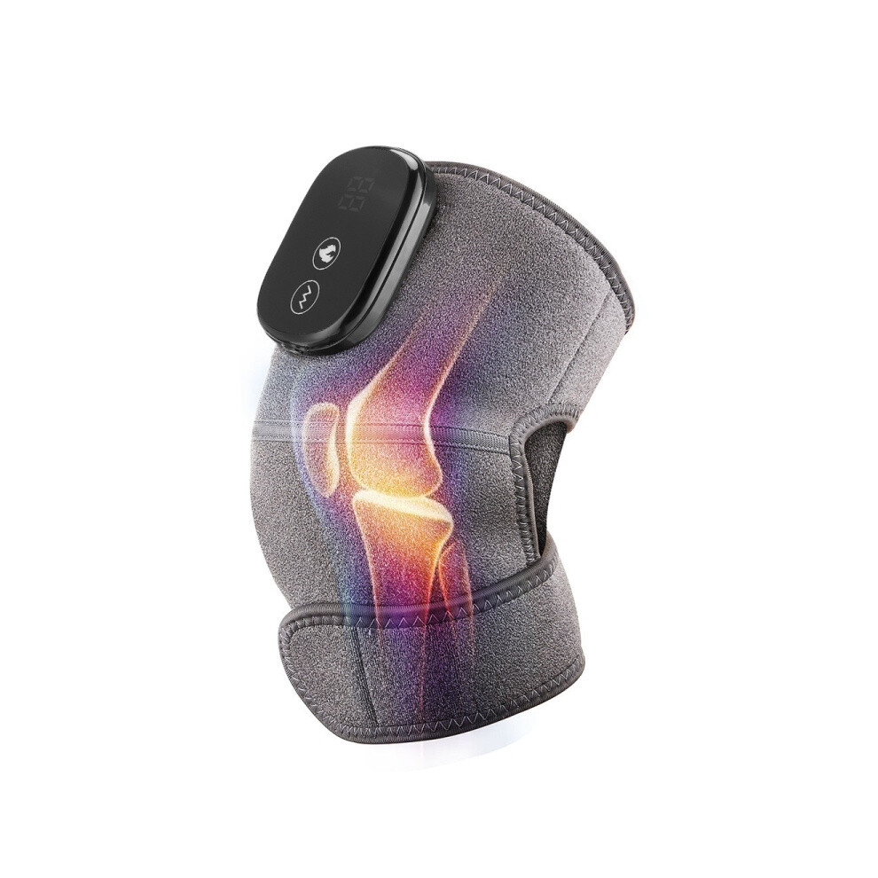 Gray Electric Heating Therapy Knee Massager Vibration Massage Knee Pad(Gray)