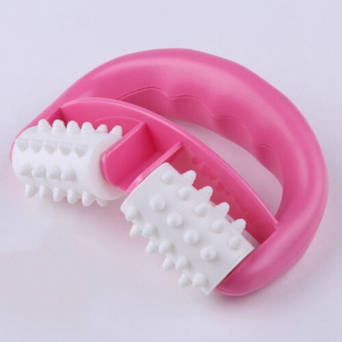T9142 Plastic Manual Double-Wheel Massager with Round Handle (Red) 1