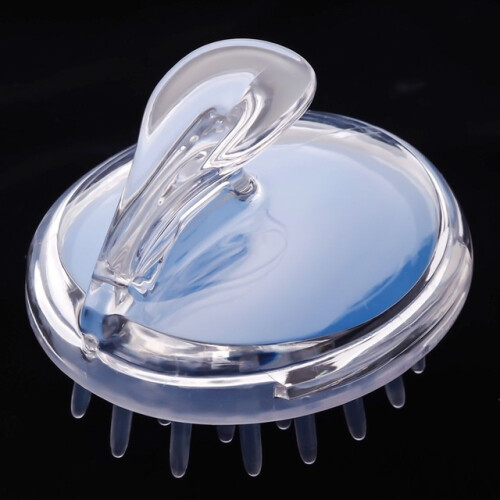 Five blue silicone PVC massage brushes for personal use. 1