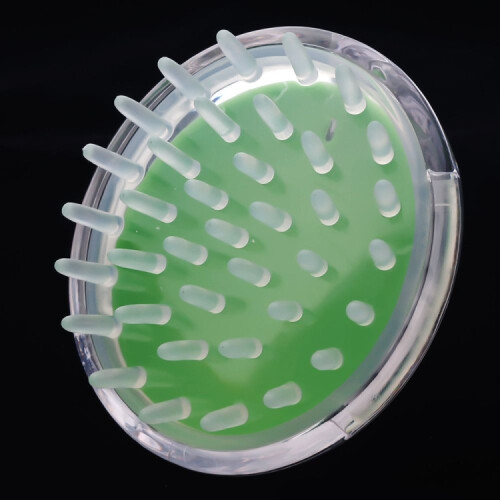 Five blue silicone PVC massage brushes for personal use. 2