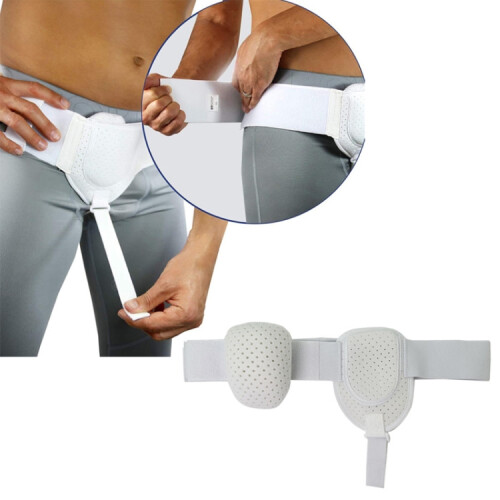 Cinturón protector inguinal para adultos con hernia, color: blanco.