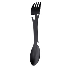 Camping Utensil Multi Tool 5‑in‑1 Stainless Steel Spoon Fork Bottle Opener for Hiking Picnic