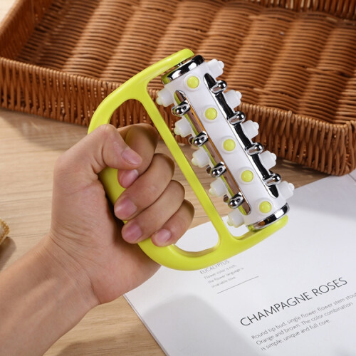 Handheld curved five-row iron roller massager (green iron roller massager) 2