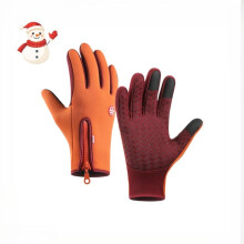 Thermal Waterproof Touchscreen Gloves for Outdoor Activities, Windproof Warm NonSlip Orange Small