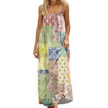 Women Backless Cami Dress, Summer Casual Sleeveless-Multi S