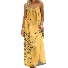 Women Backless Cami Dress, Summer Casual Sleeveless-Orange L