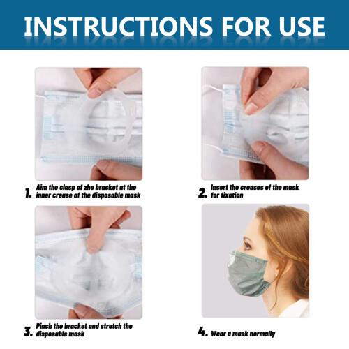 3D Face Mask Bracket 10Pcs Reusable Washable Inner Support Frame for Kids Masks Breathing Space Design 2