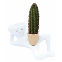 Cute Succulent Planter Funny Lazy Guy Pot for Small Cactus Indoor Plants Home Decor Novelty Design