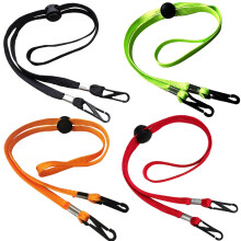 Adjustable Breakaway Mask Lanyard with Clips, Comfortable Cotton Face Mask Neck Strap Holder (Black Green Red Orange)