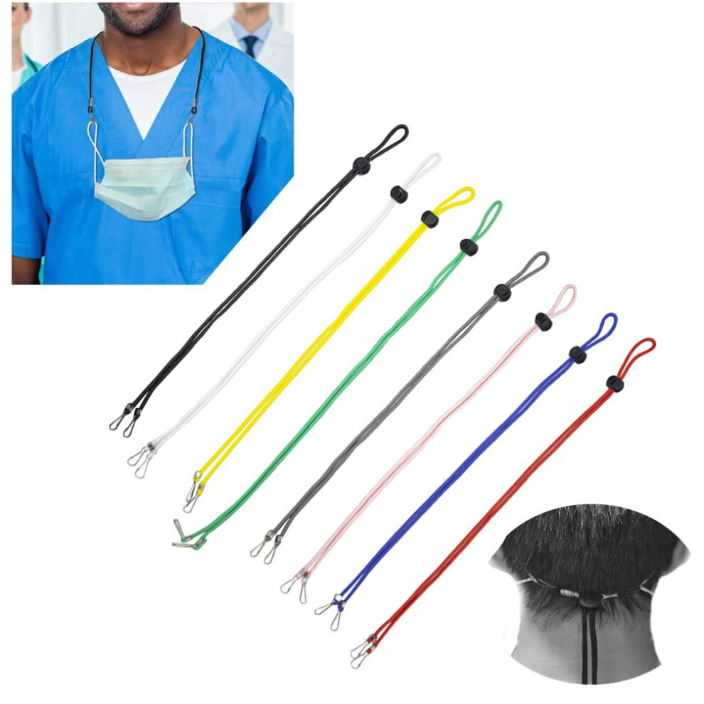 8 Pack Adjustable Mask Lanyard With Clips For Adults And Kids, Soft Strap Ear Pressure Relief 9351714474870