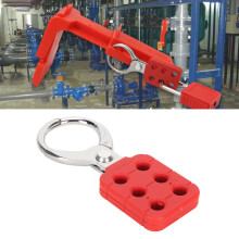 Lock Out Hasp 6-Holes Aluminum Alloy Red & Silver