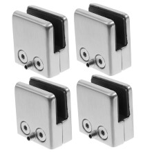 4pcs Adjustable Stainless Steel Glass Shelf Brackets, Wall Mounted Holders for Bathroom and Kitchen