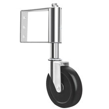 5 Inch Black Metal Sliding Door Wheel, Heavy Duty Universal Caster with 360 Swivel Rotation