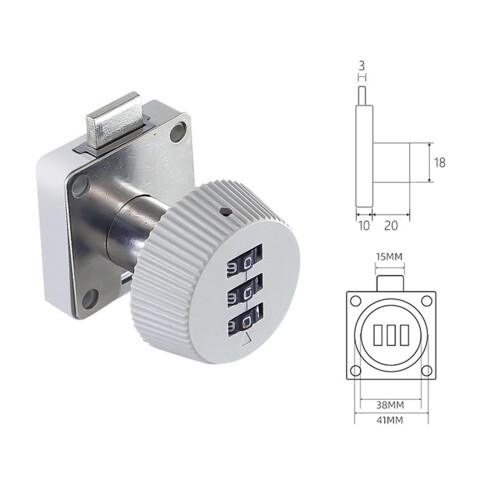 Keyless Cabinet Cam Lock 3 Digit Zinc Alloy Drawer Lock Secure Code Design for Cabinets and Boxes 1