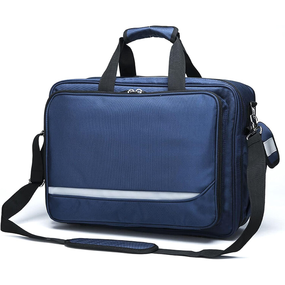 Blue Large Capacity First Aid Backpack Waterproof Oxford Emergency Medical Bag With Detachable Trolley