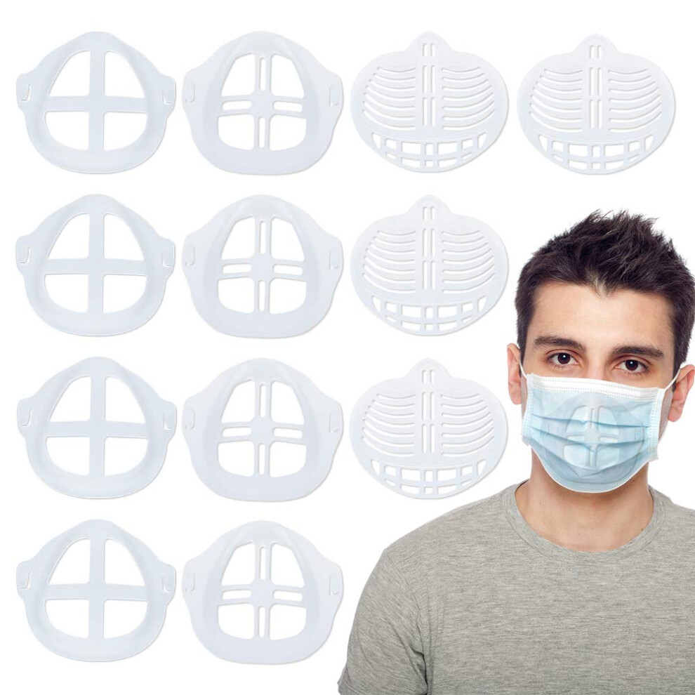 12 Pcs 3D Face Mask Bracket Silicone Support Frame For More Breathing Space And Lipstick Protection 9351714475433