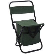 Lawnrden Portable Folding Fishing Chair with Cooler Bag, Lightweight Compact Camping Stool Seat
