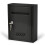 Wall Mounted Locking Mailbox Black Metal Weatherproof Secure Large Capacity for Home and Office 1