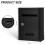 Wall Mounted Locking Mailbox Black Metal Weatherproof Secure Large Capacity for Home and Office 2