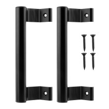 2Pcs Black Aluminum Sliding Door Handle 7.9In Modern Barn Door Pull Durable Easy Installation