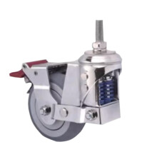 3 Inch Swivel Caster Wheel with Brake, Chrome Plated Industrial Caster, 360 Smooth Rotation, Silent Double Bearing, AntiStatic Surface