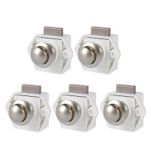 10Pcs Push Button Cabinet Latch Drawer Lock for Marine RV Use, Durable Alloy Structure, White