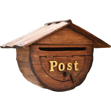 Retro Wooden Mailbox Organizer, Solid Wood Wall Mounted Storage Box for Home Decor