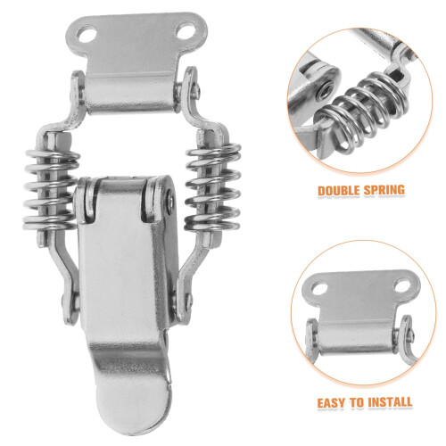 Heavy Duty Spring Loaded Toggle Latch Lock, Large Double Spring Metal Clamp for Toolboxes and Cabinets 2