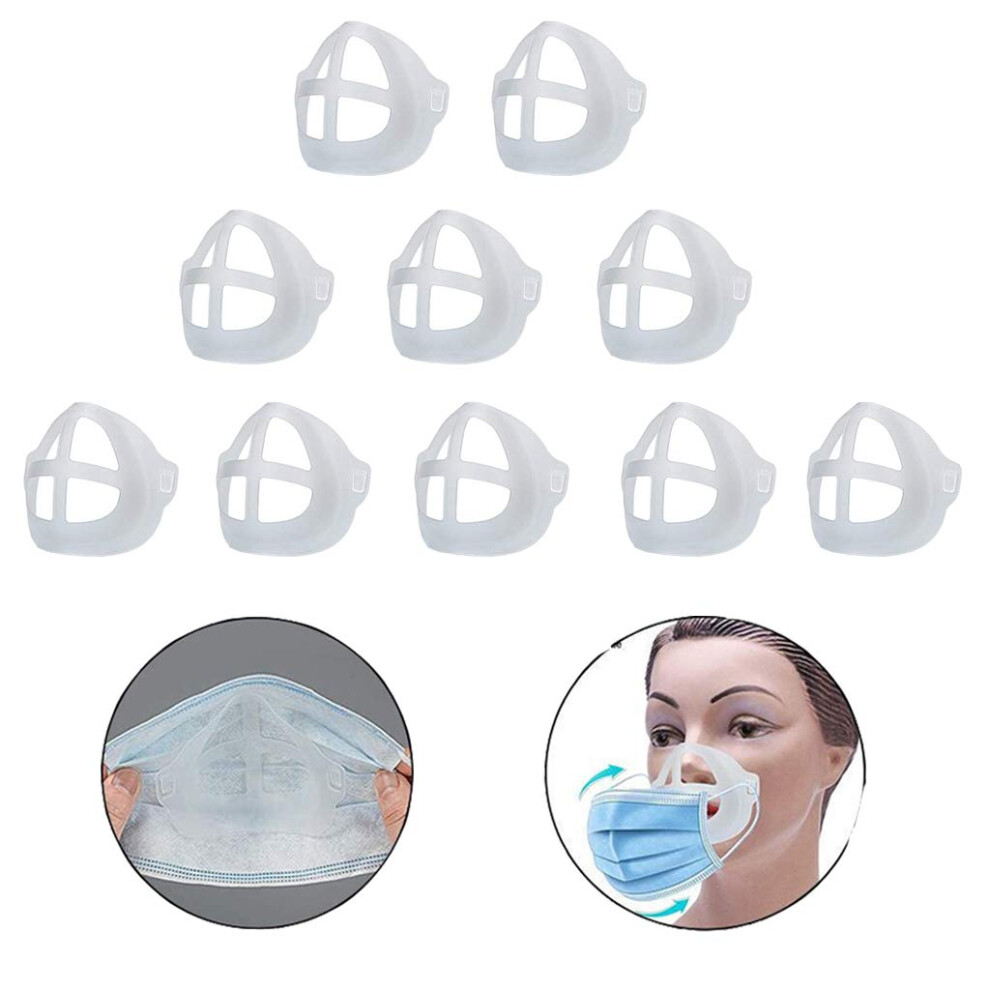 Face Mask Bracket 10Pcs 3D Silicone Support Frame Increases Breathing Space Antifog Reusable Inner Holder 9330225327103