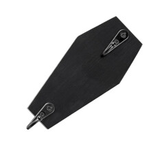 Gothic Coffin Shaped Wooden Wall Hook for Keys Hats Towels, Rustic Black Home Decor Entryway Hanger