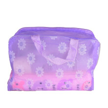 Neceser impermeable de PVC transparente con cremallera para artículos de aseo y baño.