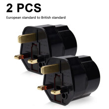 Europäischer Standard-Steckeradapter auf britischen Standard, 2-teiliges Set, kompatibel mit allen G-Steckern aus Großbritannien, Hongkong,