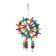 Wooden Chew Toys Perch Compatible with Beak And Nail Grooming, Natural Wood Bird Toys With Unique Design Hardwood Blocks, Specially Designed