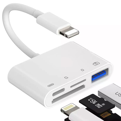 Συσκευή ανάγνωσης καρτών SD Plug and Play για iPhone, iPad, προσαρμογέας κάρτας Lightning σε SD/TF,