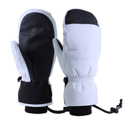 Luvas brancas para snowboard, luvas quentes
